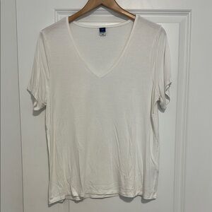 White V-Neck Women's Top
